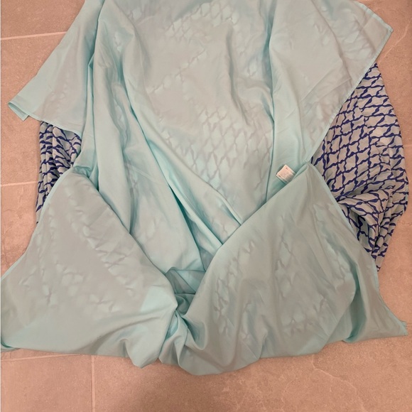 Vineyard Vines Lattice Print Tie Front Maxi Dress Crystal Blue Size 10 - Picture 8 of 13